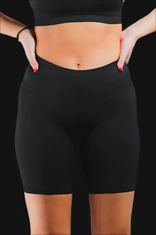  Recharge Ribbed Biker Shorts - Midnight Black BodCraft